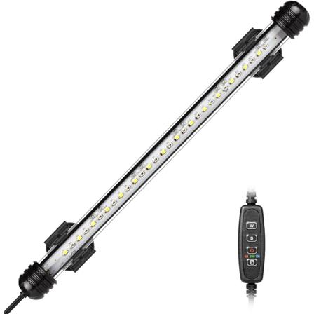 LED-akvaariovalo, upotettava akvaariovalo automaattisella käynnistys-/ sammutusajastimella, väriä vaihtava sininen ja valkoinen LED-valo 30-50 cm 