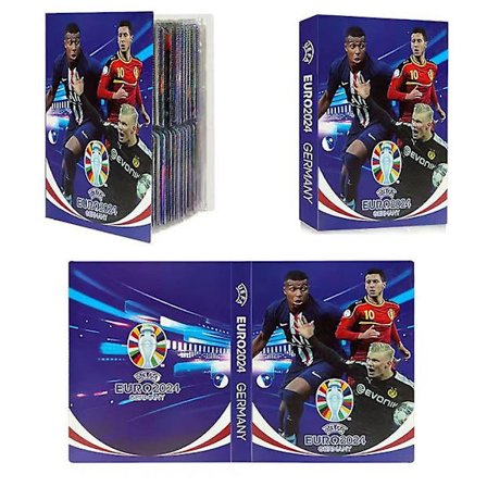 Fotballkortalbum - 240 stjerne-kortboks samlealbum bokmappe - Blå