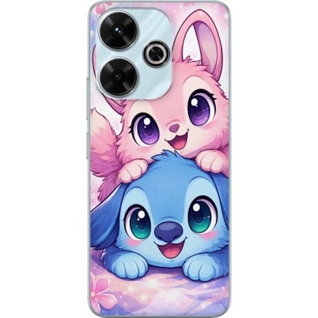Kompatibel Mobilcover til Xiaomi Xiaomi Redmi 13 Sød kawaii illustration med pink og blå fantasidyr, store øjne og bløde farver perfekt til børne