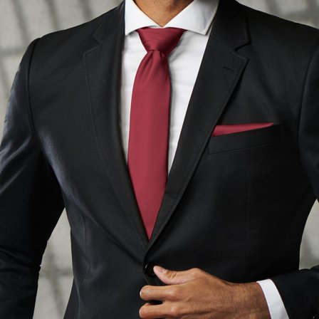 Extra Long Burgundy 8cm Basic Tie for Men - Solid color neckties