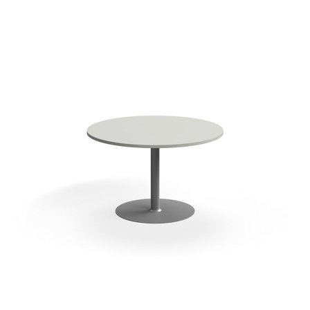 Stół VERTICUS, Ø1200x720 mm, jasnoszary/srebrny