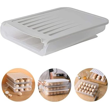 Automatisk äggförvaringslåda med lock för förvaring av 18 ägg i köket