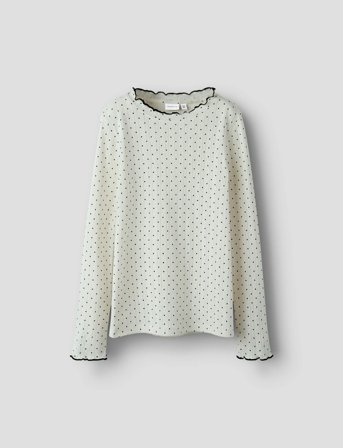 name it Nkftania Ls Slim Top - Cream - 122-128