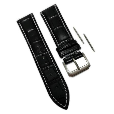 Äkta Läder Vattentätt Klockarmband I 12mm M 2 Sprintar . Svart Svart