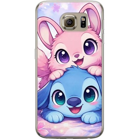 Kompatibel Mobilcover til Samsung Samsung Galaxy S6 Sød kawaii illustration med pink og blå fantasidyr, store øjne og bløde farver perfekt til bø