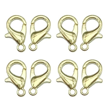 100 kpl Hummeri Hakaset Rannekorut Liittimet Koukut 16 GOLD 16 GOLD