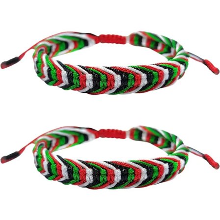 2 stk. håndlavede Palæstina armbånd, souvenirarmbånd med justerbart lag, vævet armbånd, smykker, gaver