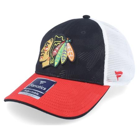 Fanatics - NHL Schwarz trucker Cap - Chicago Blackhawks Revise Iconic Black/Red Trucker @ Hatstore