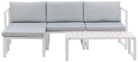 Venture Home Salvador 9555-400 Loungeset soffa, bord, grått/vitt, Utemöbler
