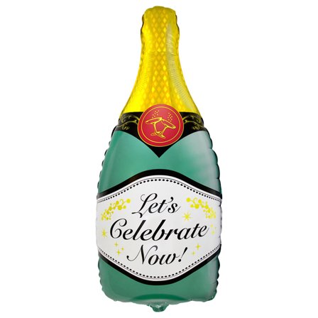Folieballong Champagneflaska Let's Celebrate Now 83 cm