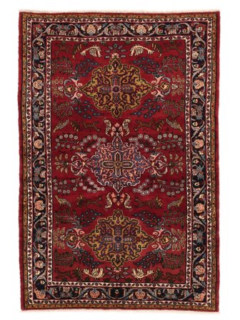 Mehraban Teppich Orientalischer Schwarz/Dunkelrot (Wolle, Persien)