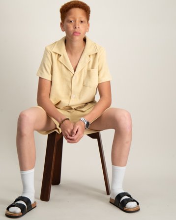 Nikben Terry Bowling Beige Skjortor Kille - Kids Brand Store
