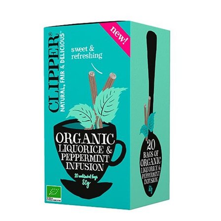 Clipper Lakridsrod & Pebermynte Te Ø 20 breve, Helse & Madvarer, Te, Øvrig Te