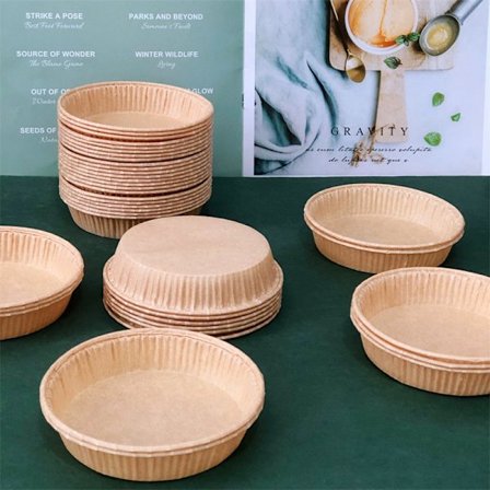 100 stk Mini terteformer for baking Runde bunner Små paiformer Ovn Mikrobølgesikre bakekopper