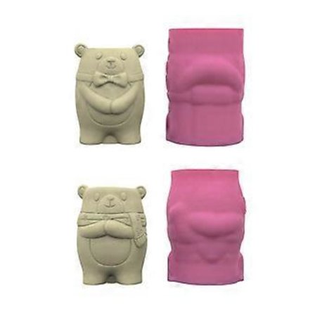 Kreativ Bjørn Plantekasse Robust Silikoneform Genanvendelig Kunstnerisk Cementstøbe Håndværksartikler til Hjem og Have