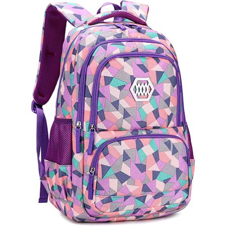 Geometric Print Backpacks for Girls Boys School, Capacity School Girls Backpacks for Kids Water-resistant Bookbags