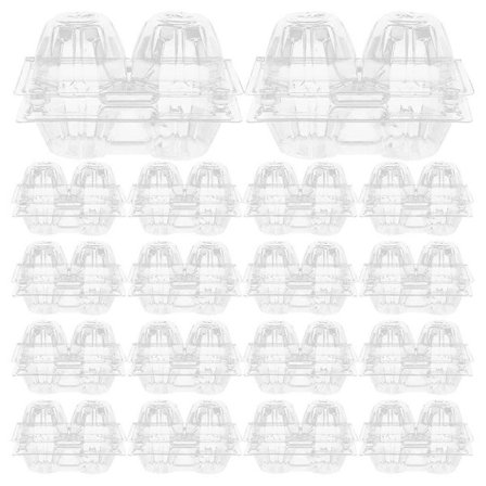 100 st Äggkartonger 2-facks Äggförpackningslåda Klar Äggbehållare Hönsäggbricka Kartong