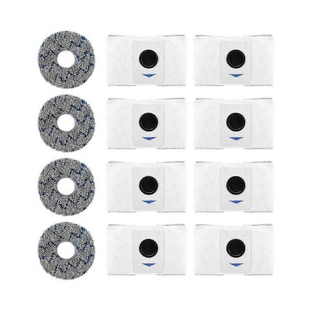 12-pakning erstatningsstøvsugerposer og rengjøringsklut for Deebot T20 Omni/X1 Omni