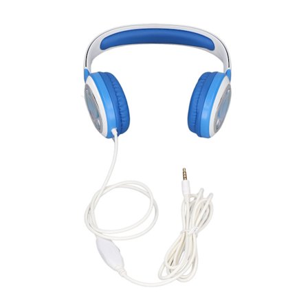 Kablede barnehodetelefoner med volumkontroll, støydempende, tegneserie, blå