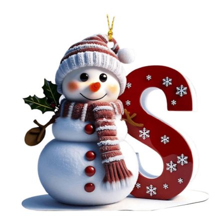Snemand Juledekoration 26 Bogstaver A til Z Julepynt 2D Flad Festlig Snemandsvedhæng til Juletræ Bil Haveindretning