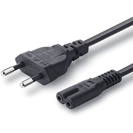 Strømkabel, EU-standard 250V 2.5A, 1.5M, Nettstrømkabel 2-polet for høyttaler, skjerm, PC, bærbar PC, etc.
