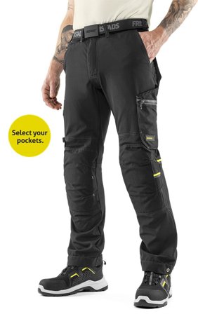 Arbetsbyxor Fristads Herr Flex hantverkarbyxa stretch 2801 GHST, Svart Arbetskläder