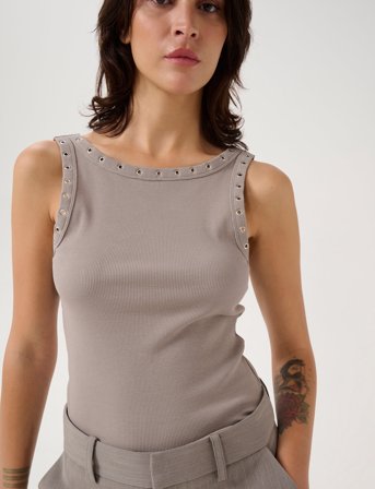 Gestuz Gzdrew Reversible Eyelet Top - Beige - L