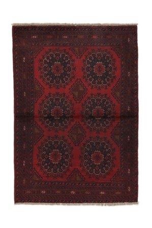 Orientalischer Afghan Khal Mohammadi Teppich 104X146 Schwarz/Dunkelrot Wolle, Afghanistan