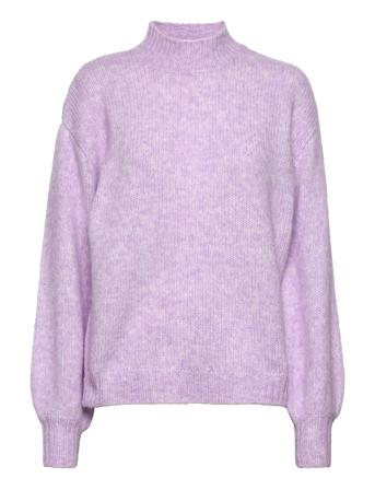 Kasarla Knit Pullover Turtleneck Rullekravetrøje Lilla Kaffe