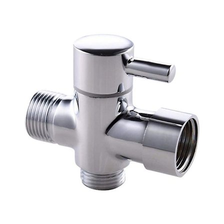 3-vägs T-koppling med avstängningsventil för Bidet Koppar Silver