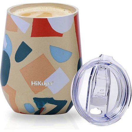 Isolert reisekrus med lokk 35 cl - Vakuumtermokrus i rustfritt stål - Kaffekopp 4.53 gul PTY