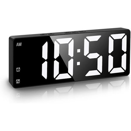 Digital väckarklocka, Svart, Morgonväckarklocka, Digital klocka med LED-skärm, Tid/Temperaturvisning, Elektronisk väckarklocka med snooze-funktion och