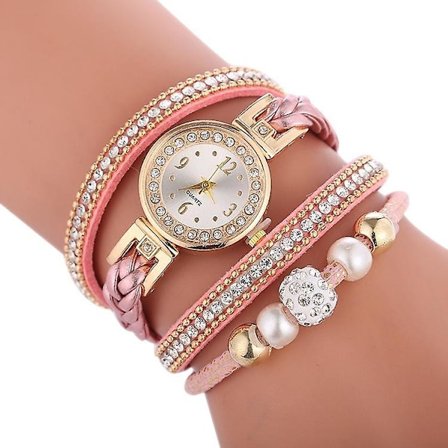 Vacker Mode Armbandsur Damklocka Runt Armbandsur