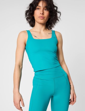 Girlfriend Collective Tommy Square Tank - Green - M