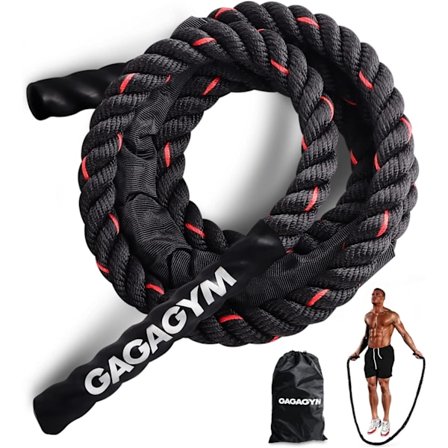 Fitness Vægtet Sjippetov - 3 meter kraftigt kamptov til træning, 1,3 kg fitness-reb til mænd og kvinder, sjippetov til træning i fitnesscenter og 