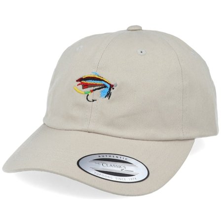 Skillfish - Silver Doctor Fishing Fly Stone Adjustable - Iconic Unconstructed Beige Cap - @ Hatstore