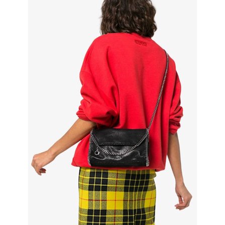 Svart PU Läder Enkel Vardaglig Axelväska för Kvinnor, Trendig vävd axelväska, flap bag, kuvertväska, damväska med kedja