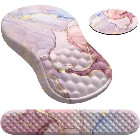 Hiiren alusta rannetuella ja näppäimistön rannetuella, 3 kpl tietokoneen hiiren alustoja pöydälle aluslasien kanssa, muistivaahtoinen ergonominen 