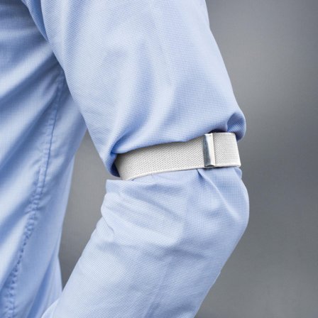 Brazaletes para camisa finos blancos para hombres - Brazaletes para camisa