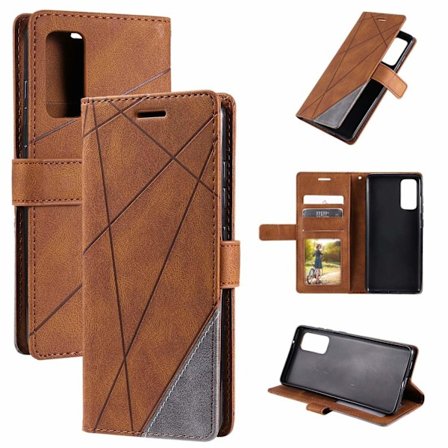 Etui til iPhone 13 mini brun Soft-Touch Mixed Media Flip Wallet med kortholder