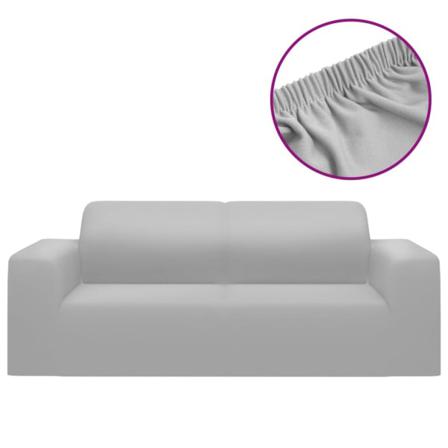 Vidaxl Sofföverdrag 2-sits Med Stretch Grå Polyesterjersey Grå