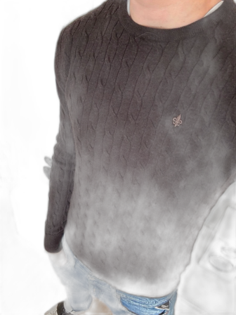 Brun kabelstickad Morris tröja