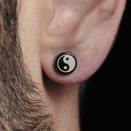 Pendiente magnético yin y yang para hombres - Pendientes magnéticos