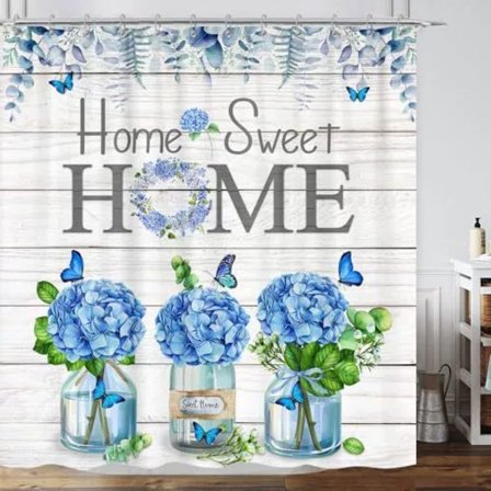 Kylpyhuoneen suihkuverho, kirkas ja värikäs akvarelli