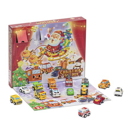 Jul Adventskalender, Jul Blind Box Pull Cart Toy Box Julgåva