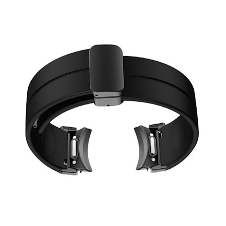 20 mm:n musta silikoninen ranneke metallilukolla Samsungille