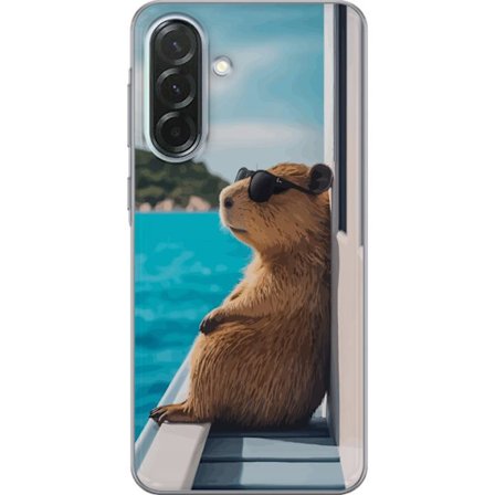 Kompatibelt Mobildeksel til Samsung Samsung Galaxy A36 Avslappet kapibara med solbriller ved sjøen, morsomt og humoristisk motiv som sprer glede og f