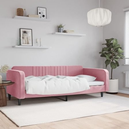 vidaXL Dagbädd rosa 100x200 cm sammet