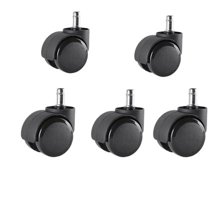 Sett med 5 kontorstolhjul 11mm x 22mm - - Hjul for harde gulv opptil 175kg - - Hjul for dreiestoler - -