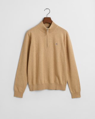 GANT - Shield bomullsgenser med half-zip til ungdom khaki melange